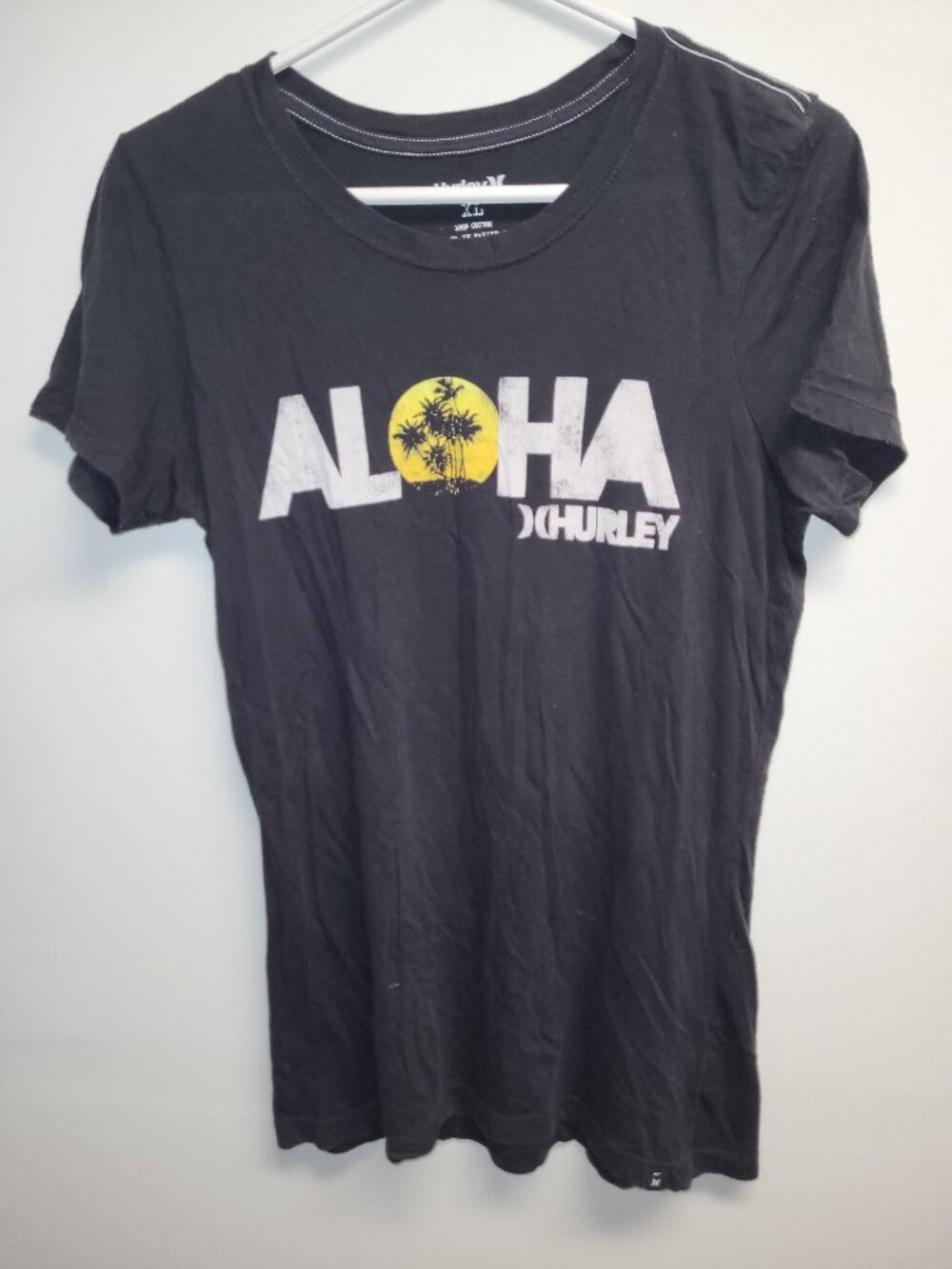 Hurley Black Aloha Graphic Short Sleeve T-Shirt Size XL